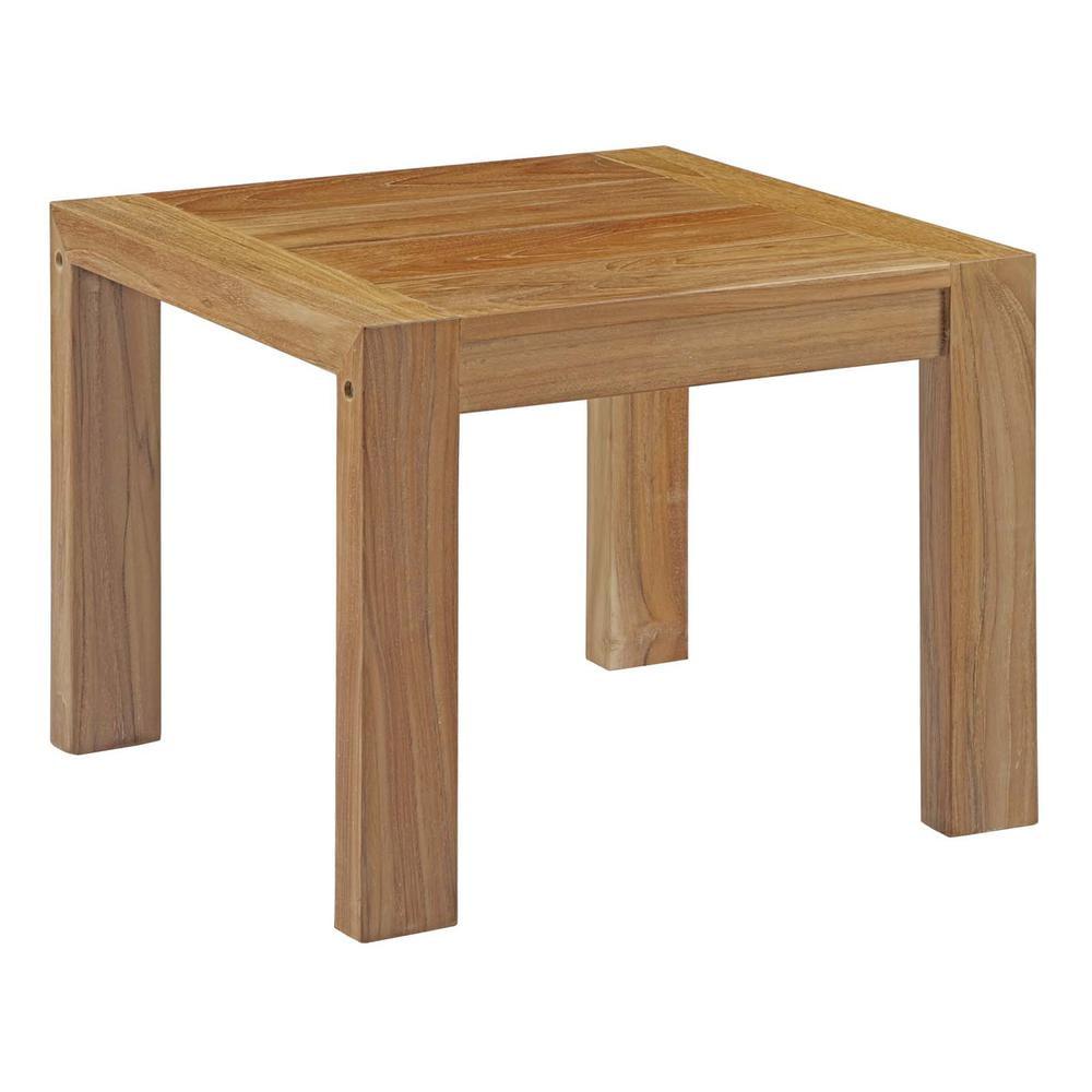 Natural Teak Wood Outdoor Patio Side Table