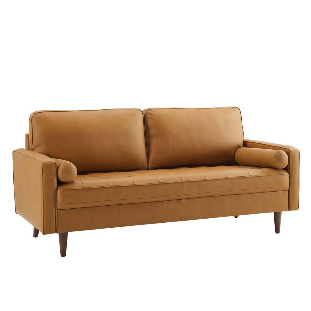 73" Valour Leather Sofa Tan - Modway