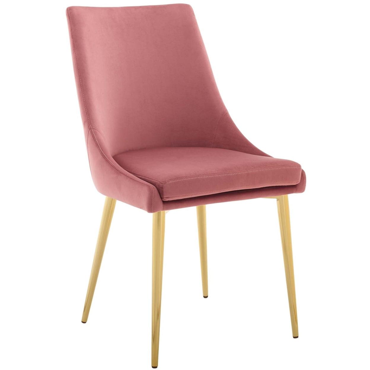 Modway Viscount Modern Accent Performance Velvet Dining Chair - Dusty Rose