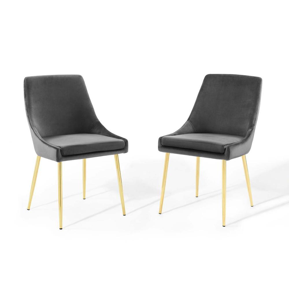 Modway Viscount Performance Velvet Dining Chairs - Set of 2