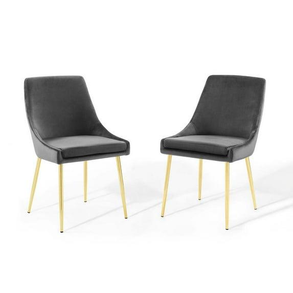 Modway Viscount Performance Velvet Dining Chairs - Set of 2