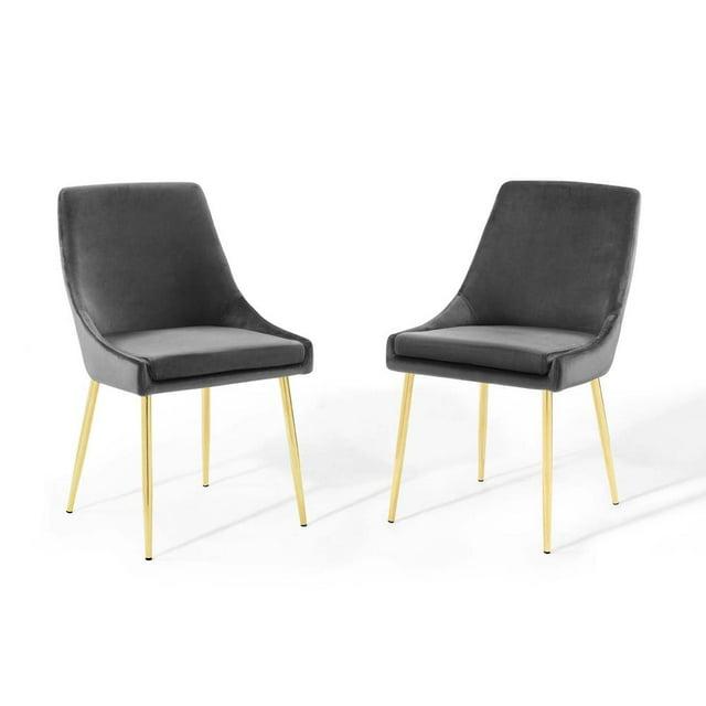 Modway Viscount Performance Velvet Dining Chairs - Set of 2