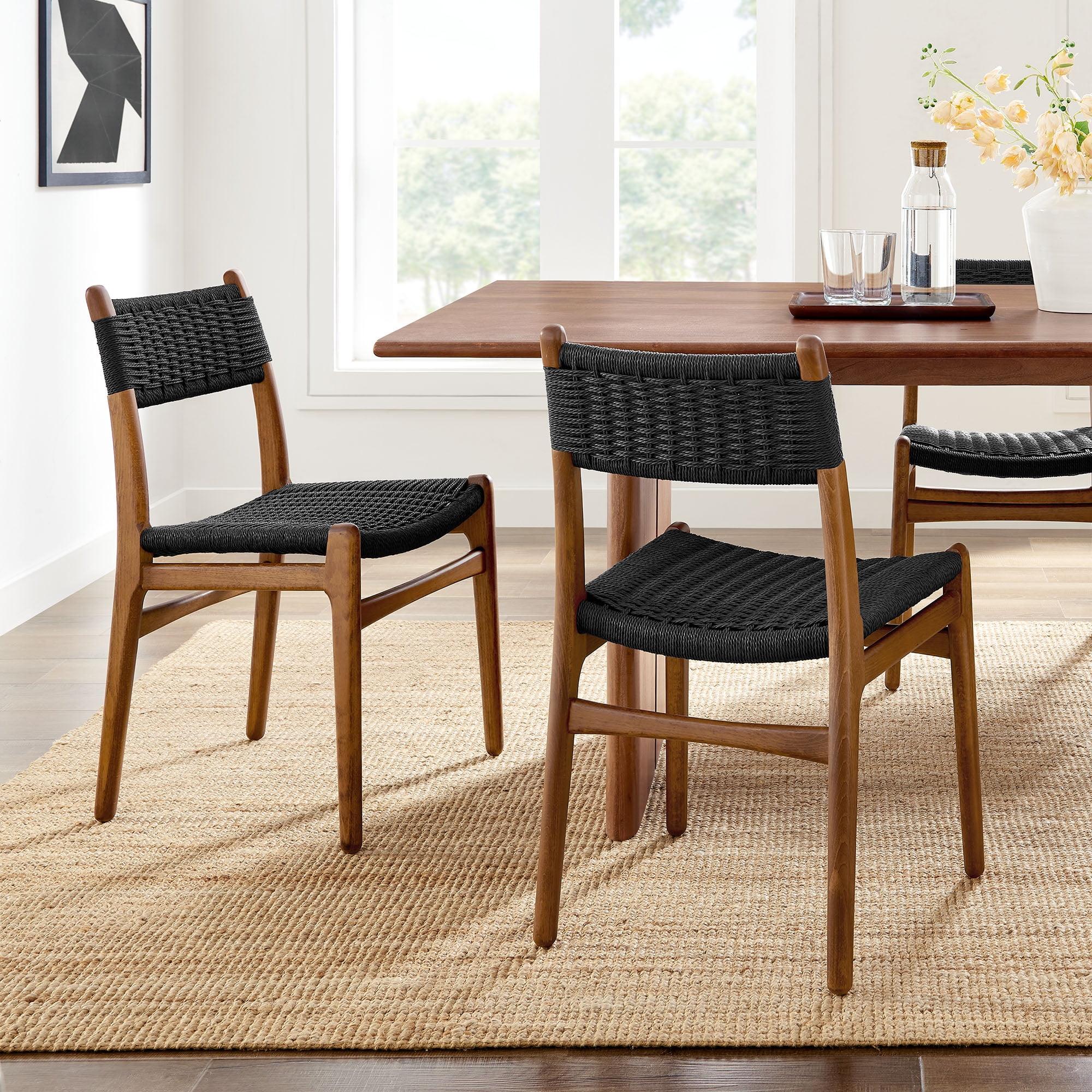 Modway Wynn Rope And Wood Dining Side Chairs Set Of 2