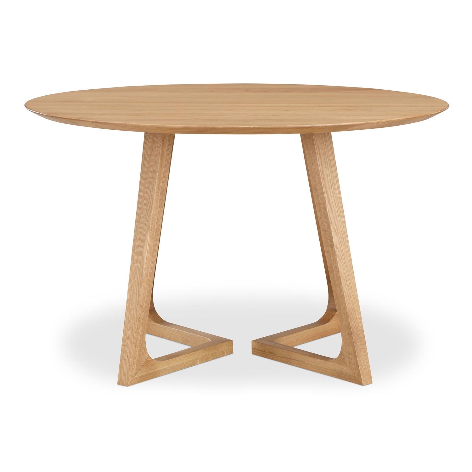 Godenza Natural Oak Round Mid-Century Modern Dining Table