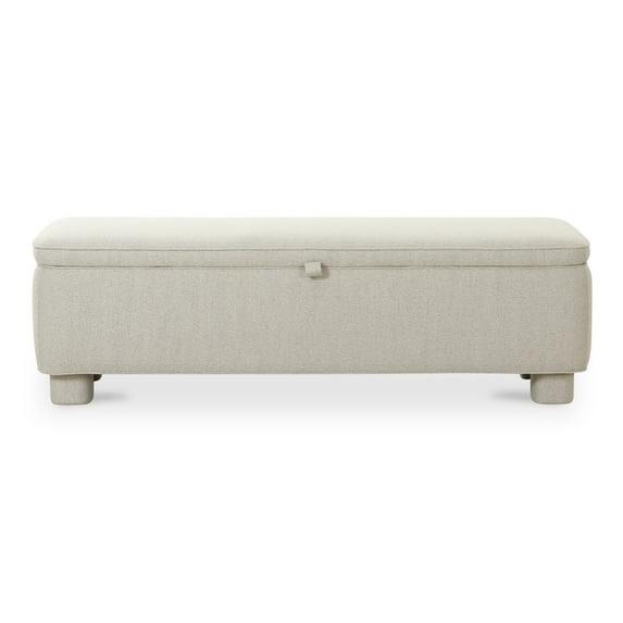 Asner Storage Bench - Light Gray