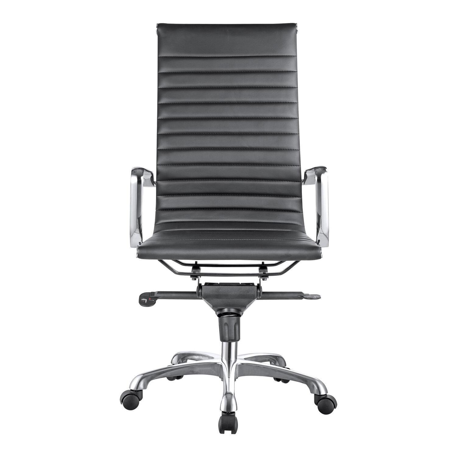 Moe's Home Collection Omega High Back Faux Leather Office Chair in Black