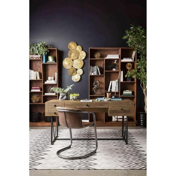 Moe's Home Collection Orchard Wood Writing Desk with Steel Base in Natural
