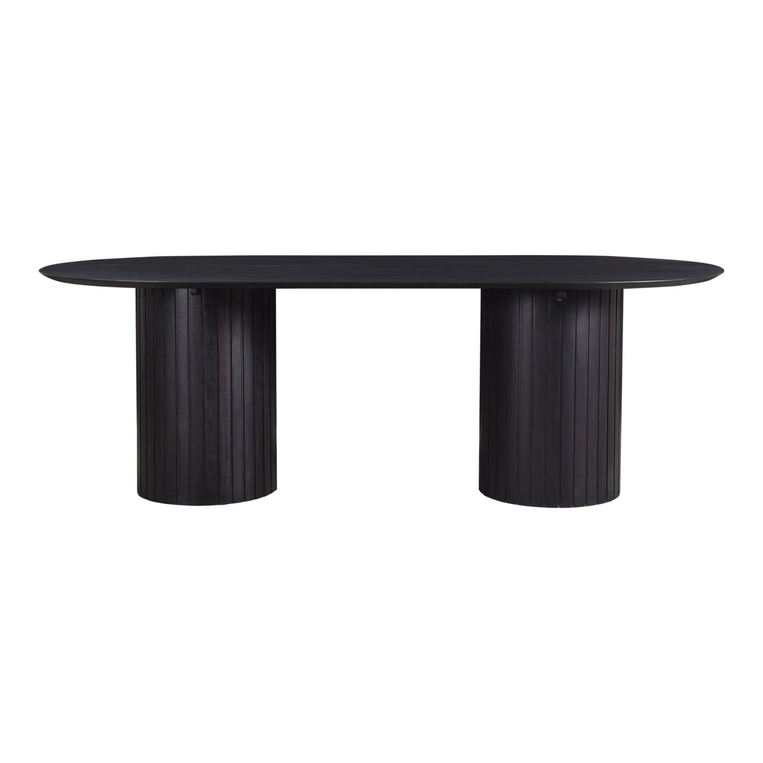 Contemporary Round Wood Extendable Dining Table for Six