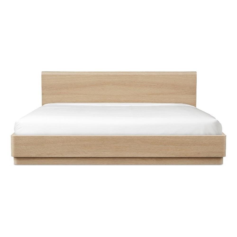 Rina Curved Oak Pedestal Bed