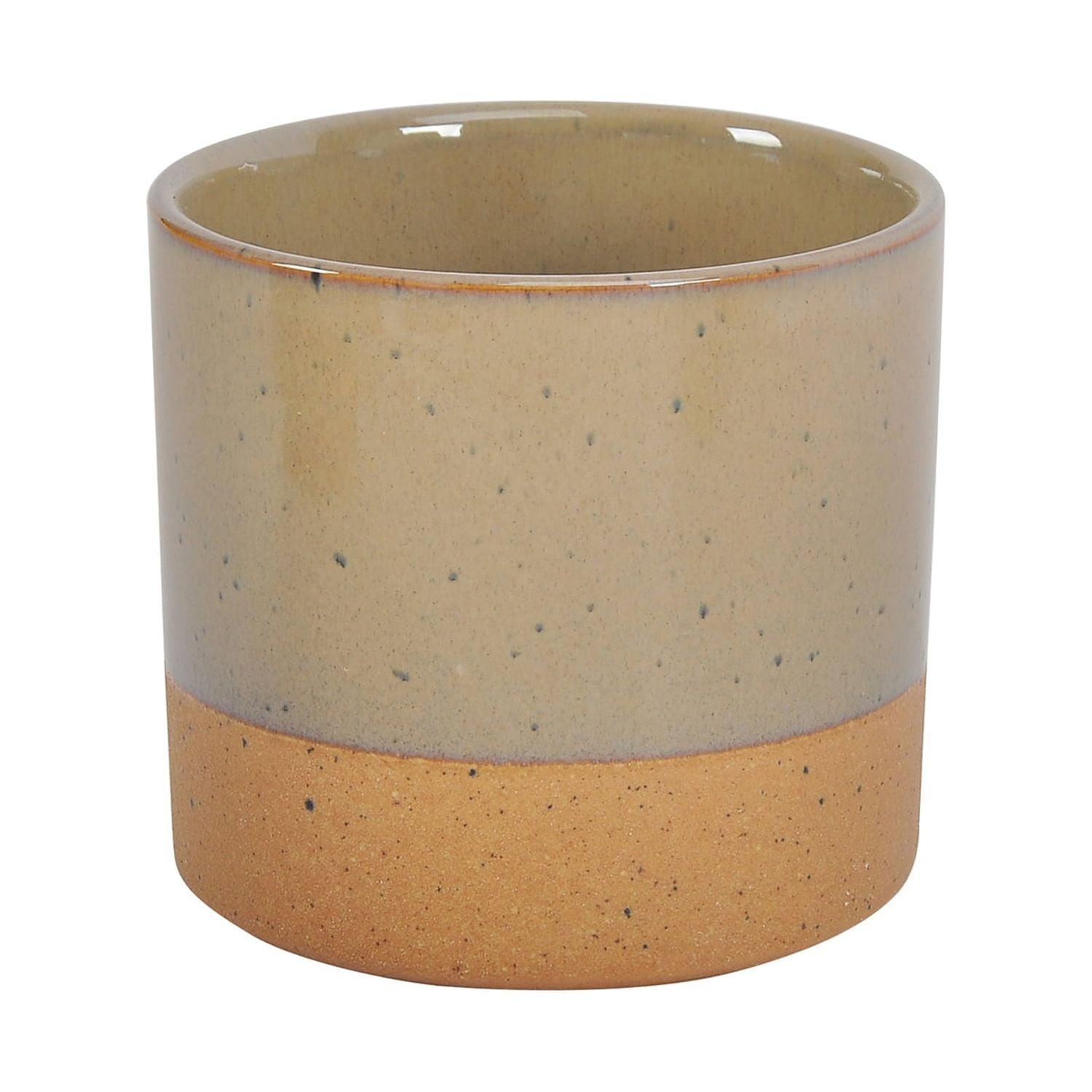 Rustica Speckled Brown Ceramic 6.5" Indoor/Outdoor Planter