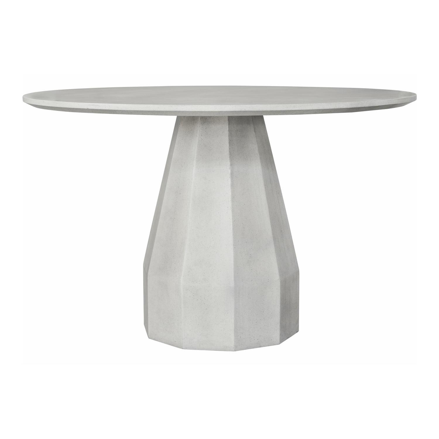 Templo 47" White Concrete Round Indoor/Outdoor Dining Table