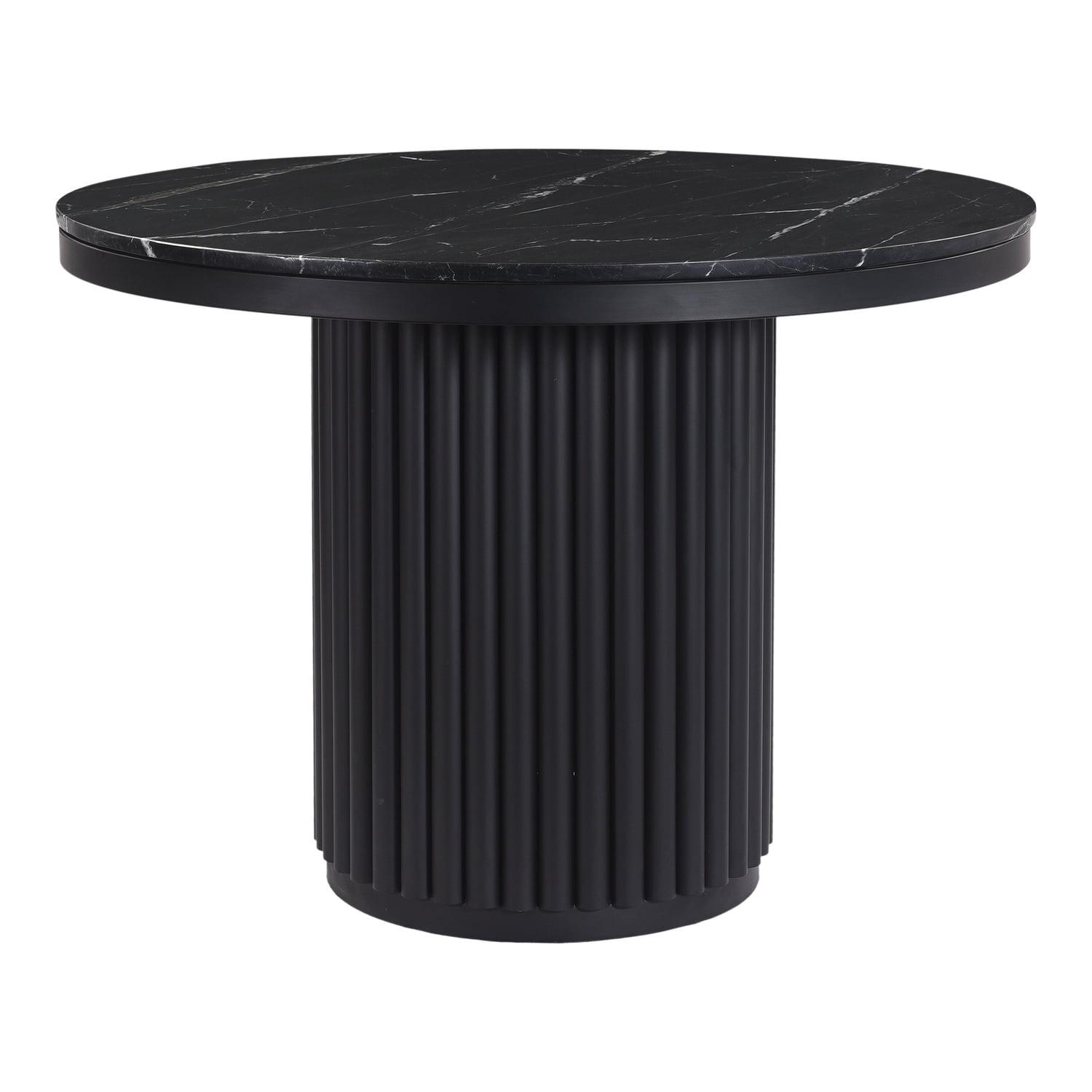 Tiago Round Dining Table - Black Marble