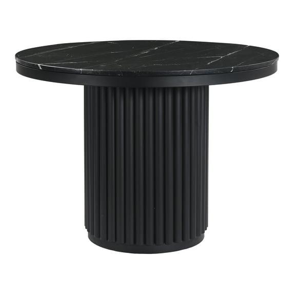 Tiago Round Dining Table - Black Marble