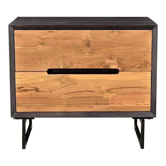 Moe's Home Collection Vienna 2-Drawer Wood Nightstand in Brown