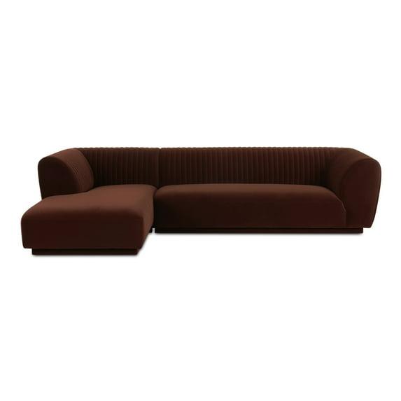 Moe's Home Collection Zandro Left Sectional Warm Brown Fabric Sectionals