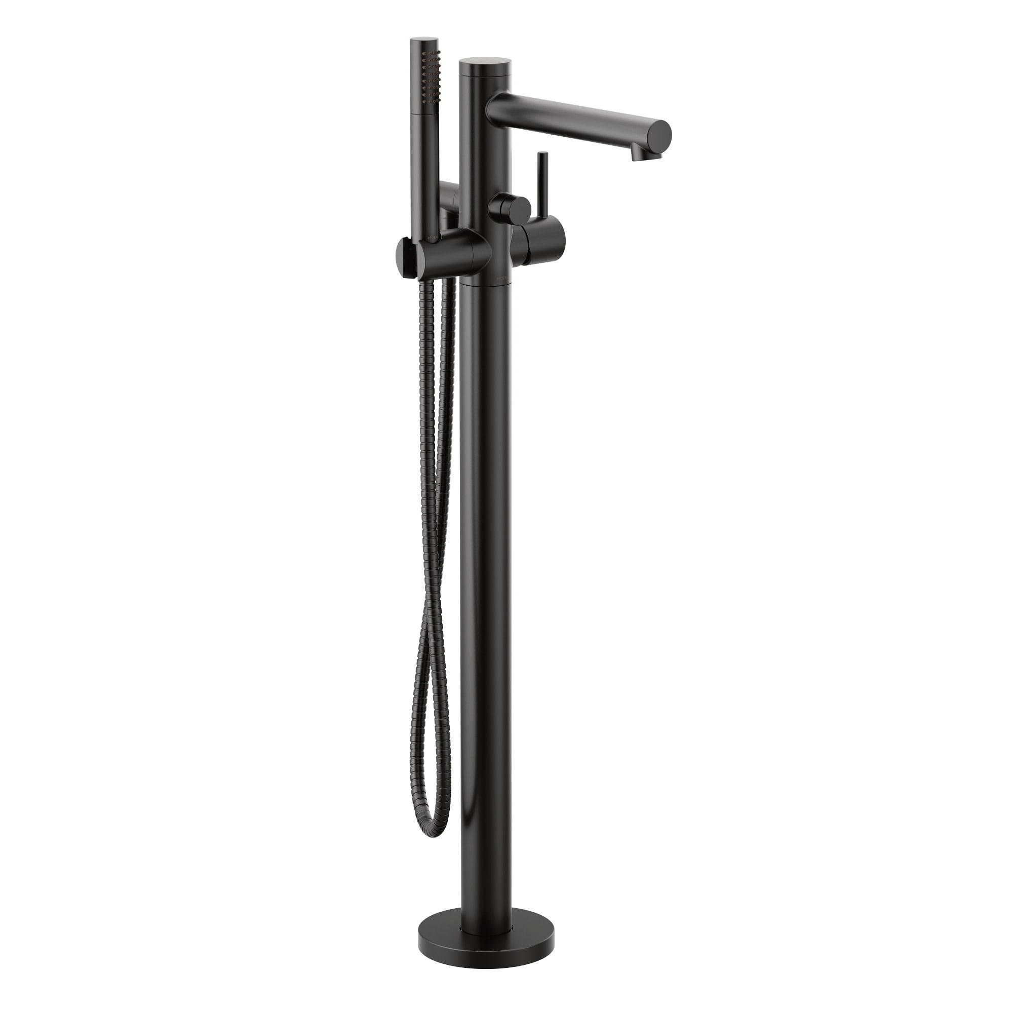 Elegant Chrome Floor Mounted Tub Filler with Hand Shower