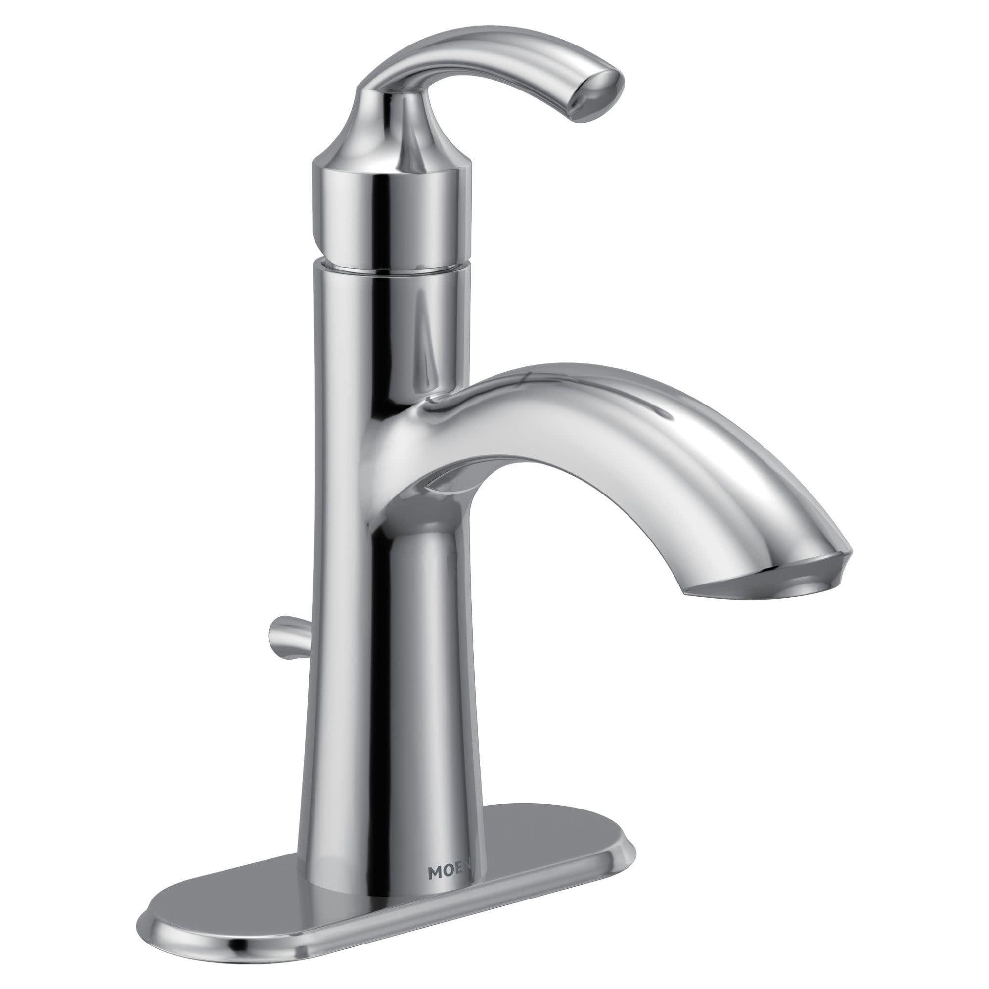 Chrome Single Handle Bathroom Faucet with Deckplate