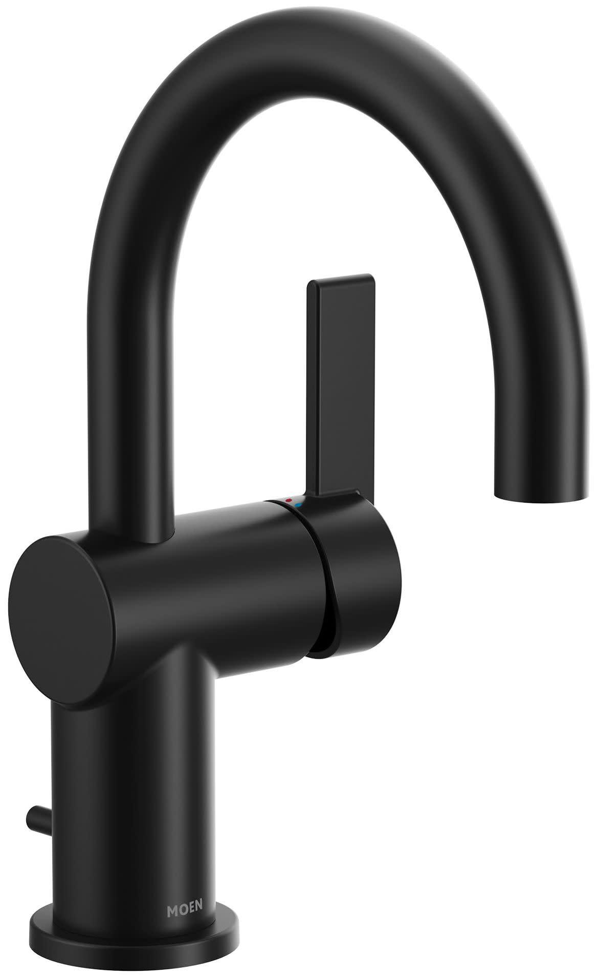 Sleek Matte Black Single-Hole Bathroom Faucet with ADA Compliant Handle