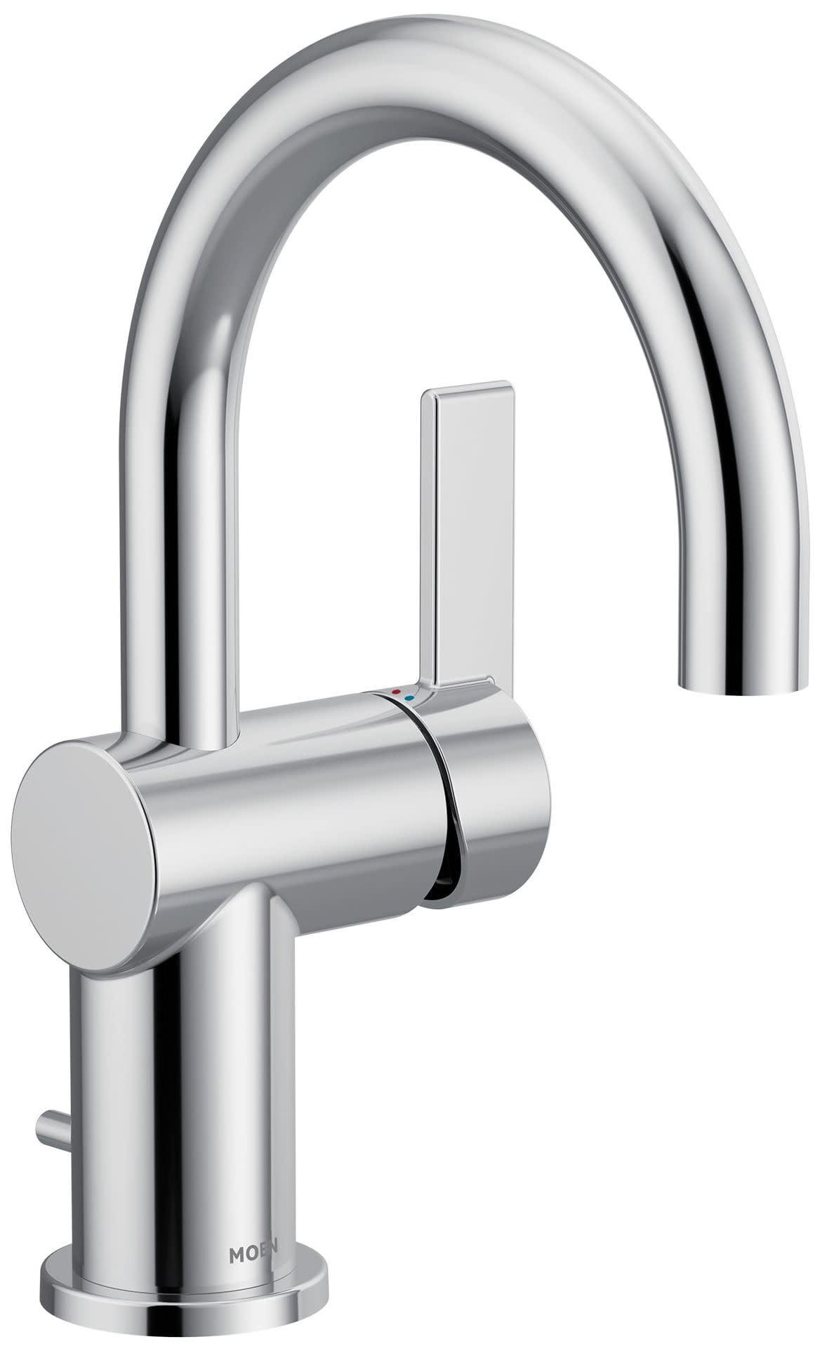 Cia Chrome Single Hole Modern Bathroom Faucet with Drain Assembly