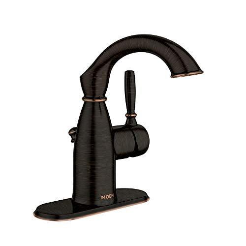 Moen Sarona Single Hole Bathroom Faucet with Drain Assembly and Optional Deckplate
