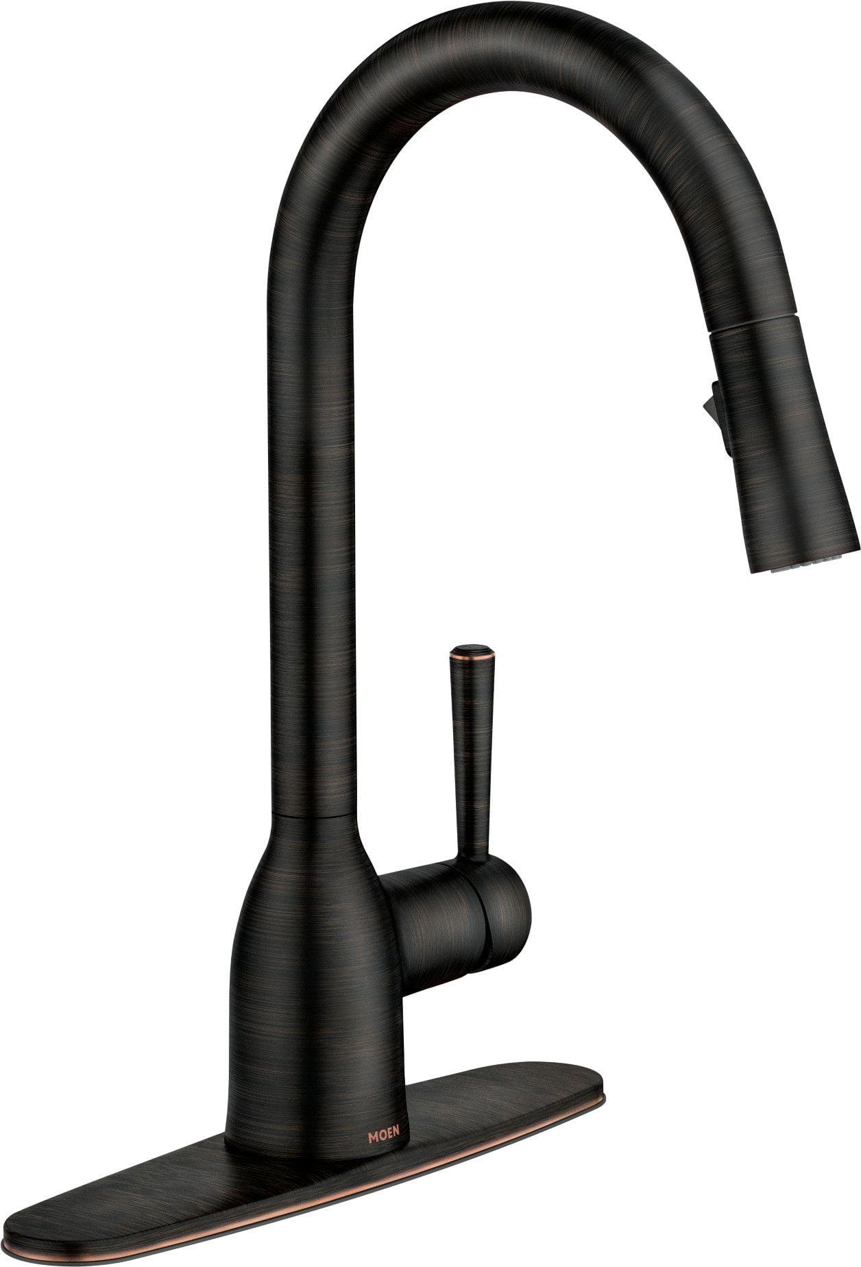 Bronze Transitional Kitchen Faucet with Pull-Out Spray