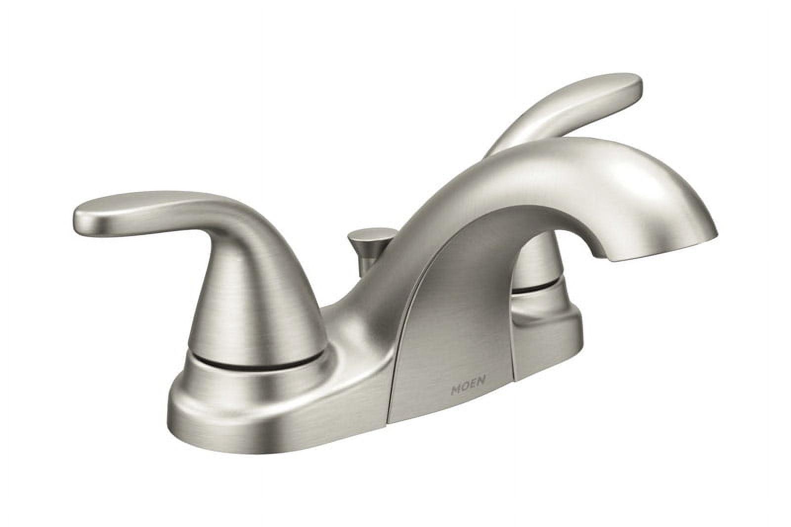 Brushed Nickel 4" Centerset Bathroom Faucet with Lever Handles