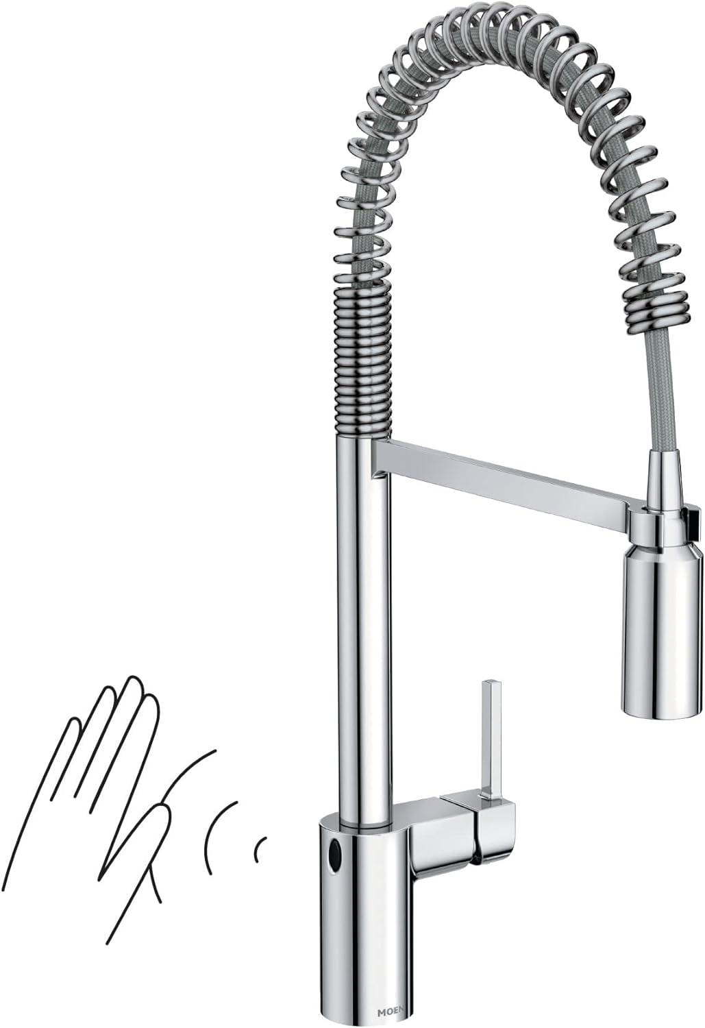 Moen Align MotionSense Wave Single Handle Spring Pulldown Kitchen Faucet with Power Clean Technology