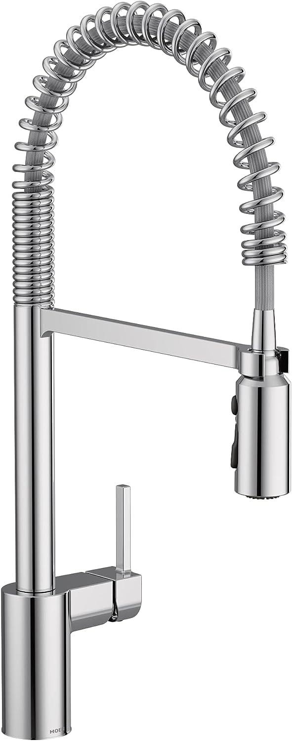 Align One Handle Spring Kitchen Faucet, Modern Single Hole Kitchen Sink Faucet Pulldown Sprayer