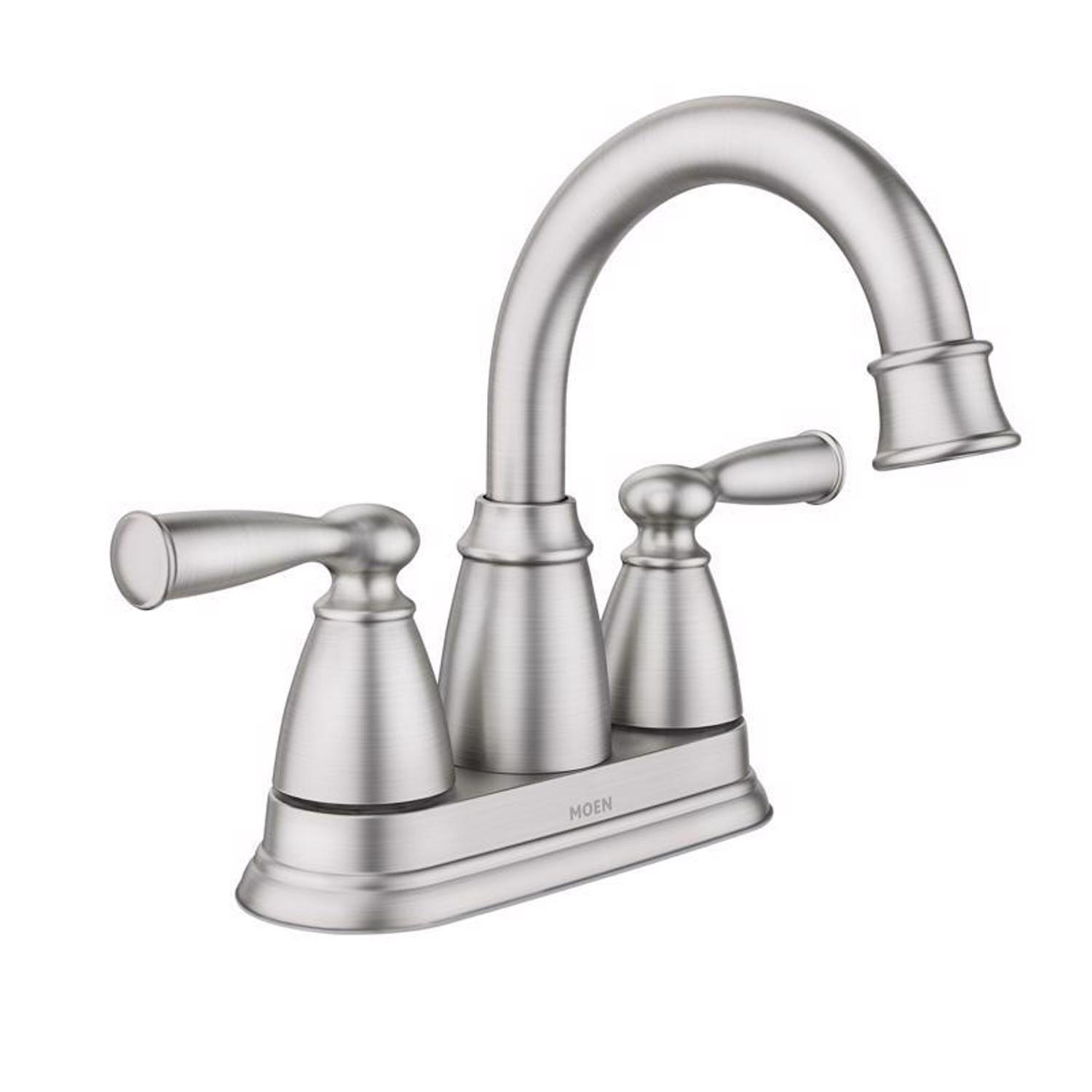 Moen Banbury Brushed Nickel High Arc Centerset Faucet