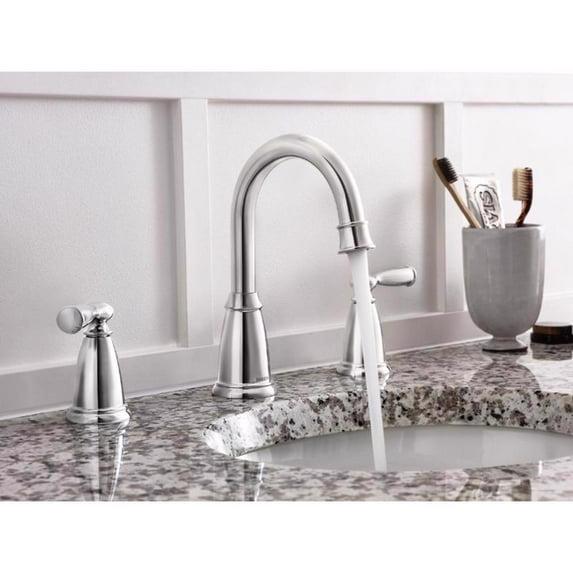 Moen Moen Banbury 8 In. Widespread Double Handle High-Arc Bathroom Faucet In Mediterranean (Valve Included) 84947-CH