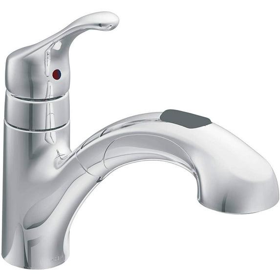 MOEN Renzo Spot Resist Stainless 9 in. H Pull Out Sprayer Kitchen Faucet with 360° Spout Swivel and PowerClean