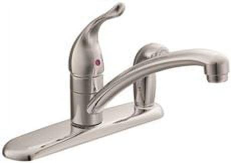 Classic Chrome Deck-Mounted Kitchen Faucet with Pull-Out Spray