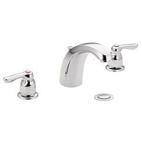 Sleek Modern Chrome Widespread Bathroom Faucet with Drain Assembly