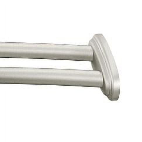 Brushed Nickel Adjustable Double Curved Shower Curtain Rod