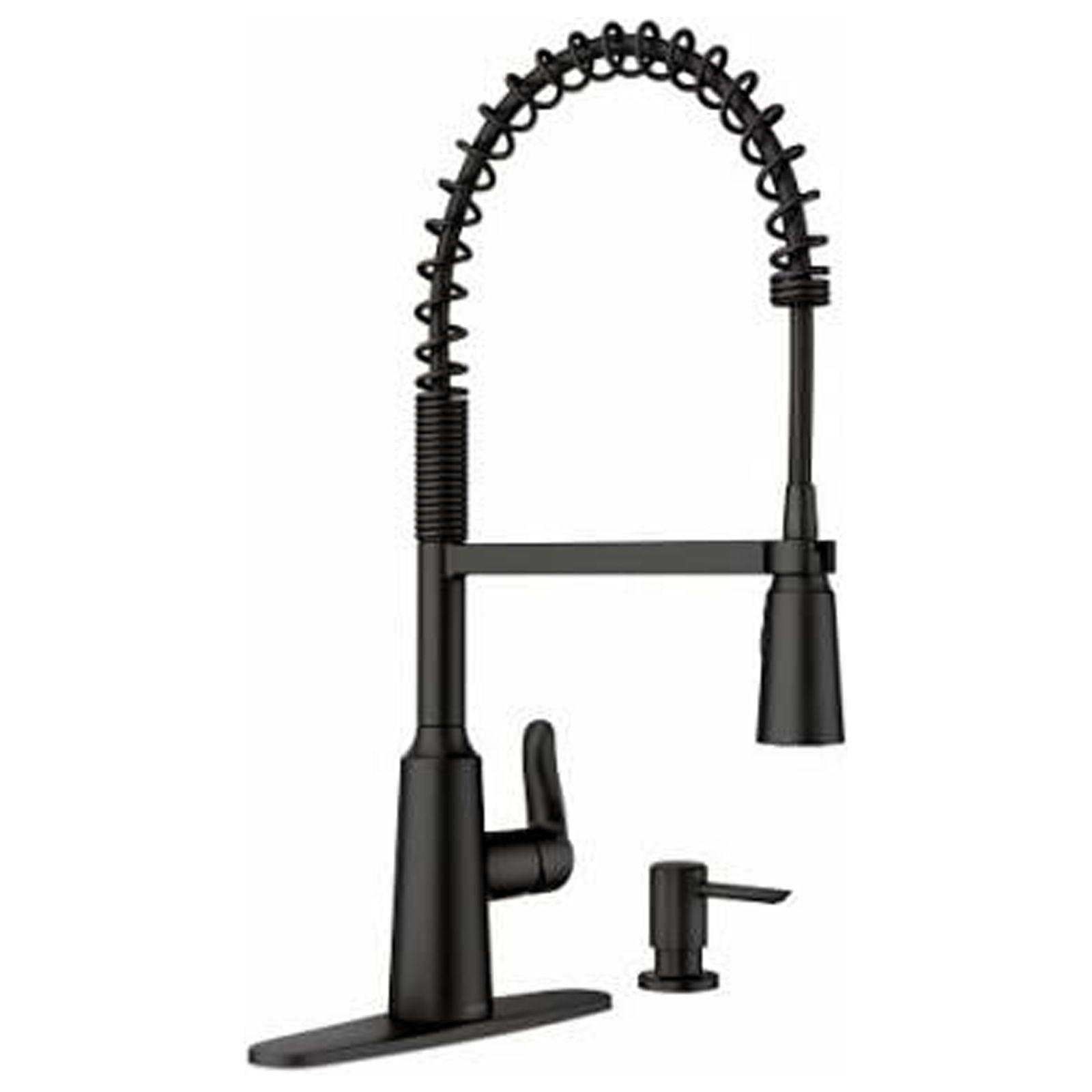 Matte Black High Arc Kitchen Faucet with Pull-out Spray