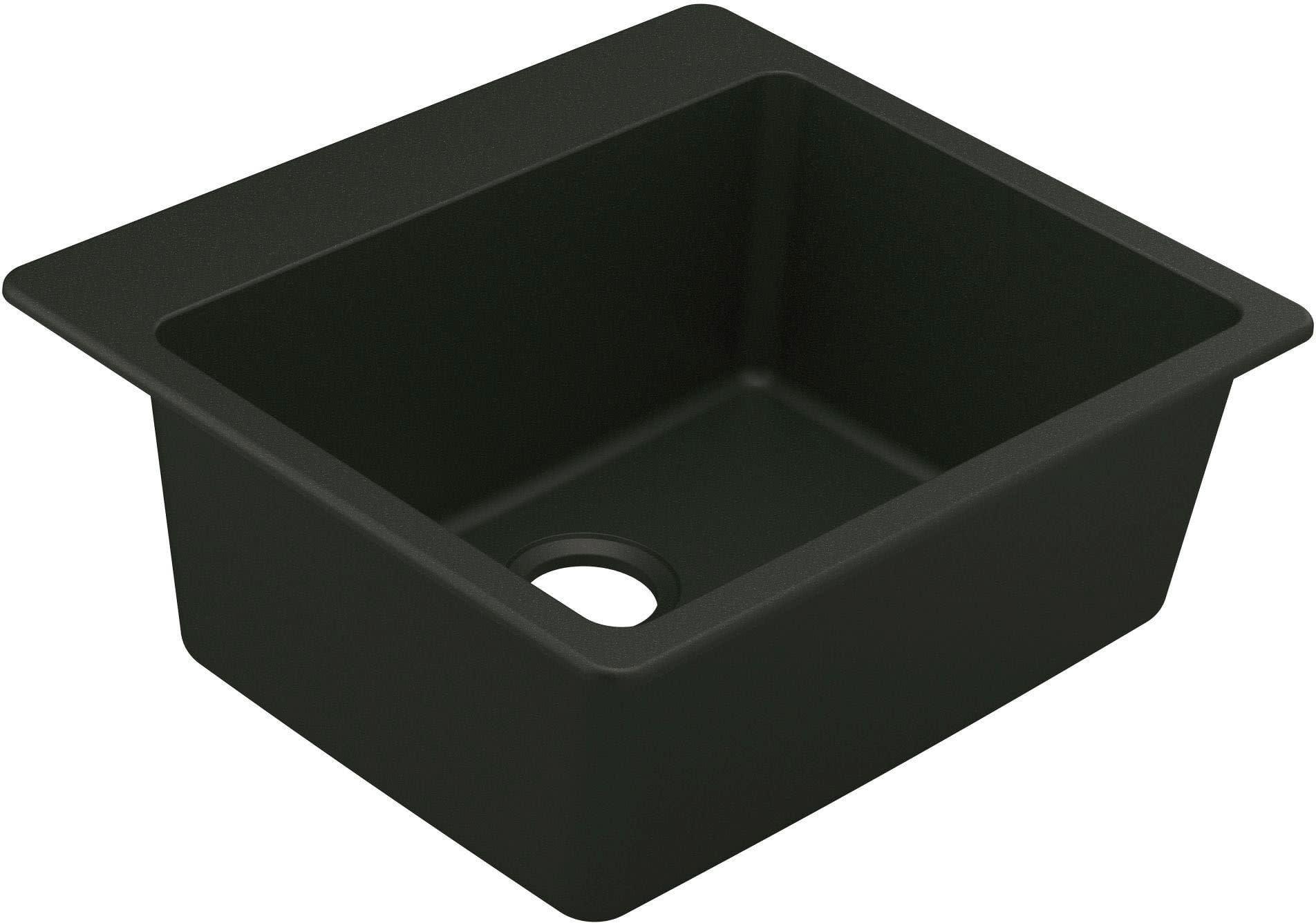 Host 25-inch Granite Dual Mount Single Bowl Sink