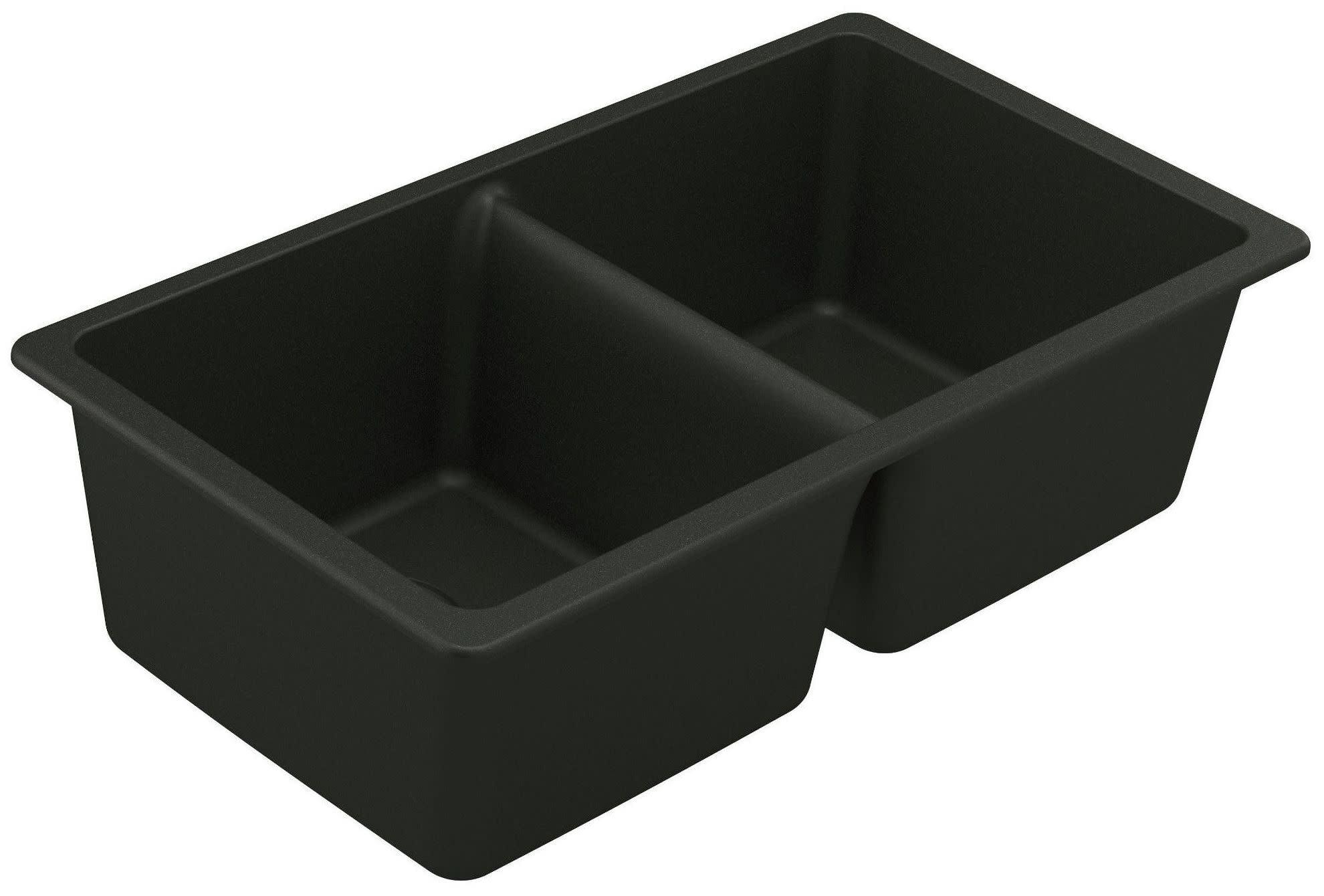 Host 33-Inch Wide x 9.5-Inch Deep Undermount Granite Double Bowl Kitchen Sink