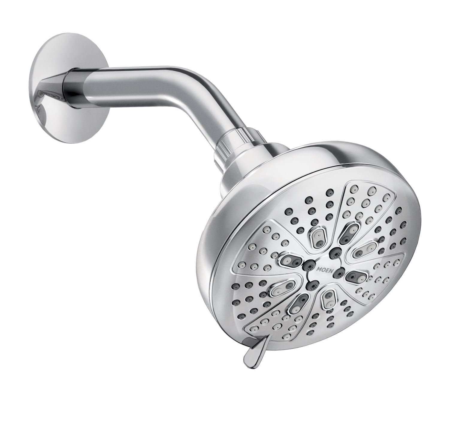 Chrome 8-Spray Wall Mounted Showerhead with 5-Inch Round Face