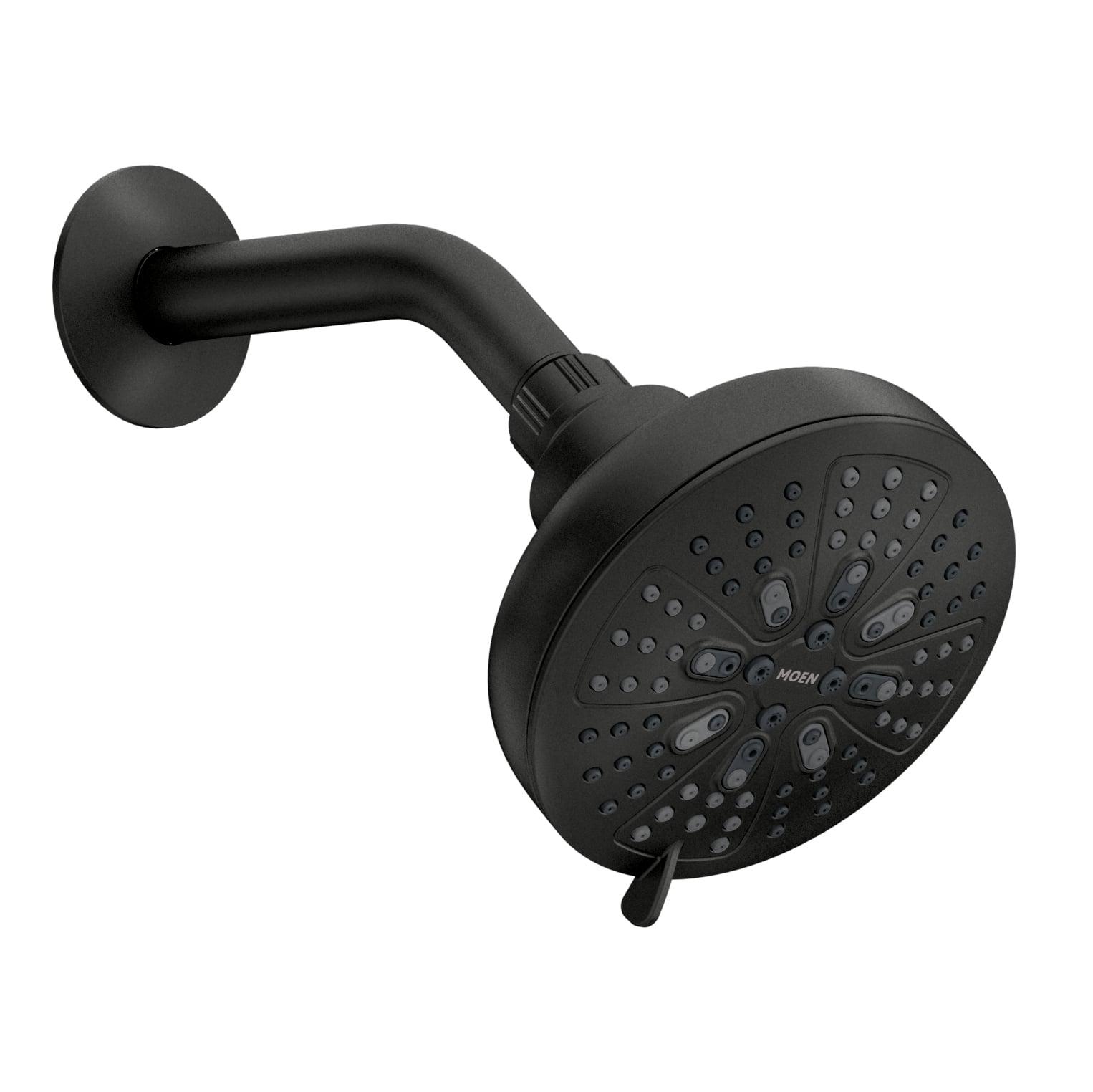 Hydro Energetix Matte Black 5-Inch 8-Spray Wall-Mounted Showerhead