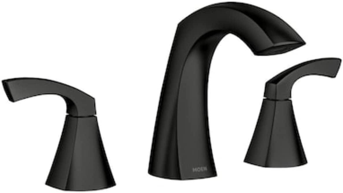 Elegant Matte Black High Arc Dual-Handle Bathroom Faucet