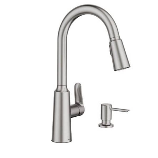 Moen Nolia 1-Handle Pull-Down High Arc Kitchen Faucet, Spot Resistant Stainless