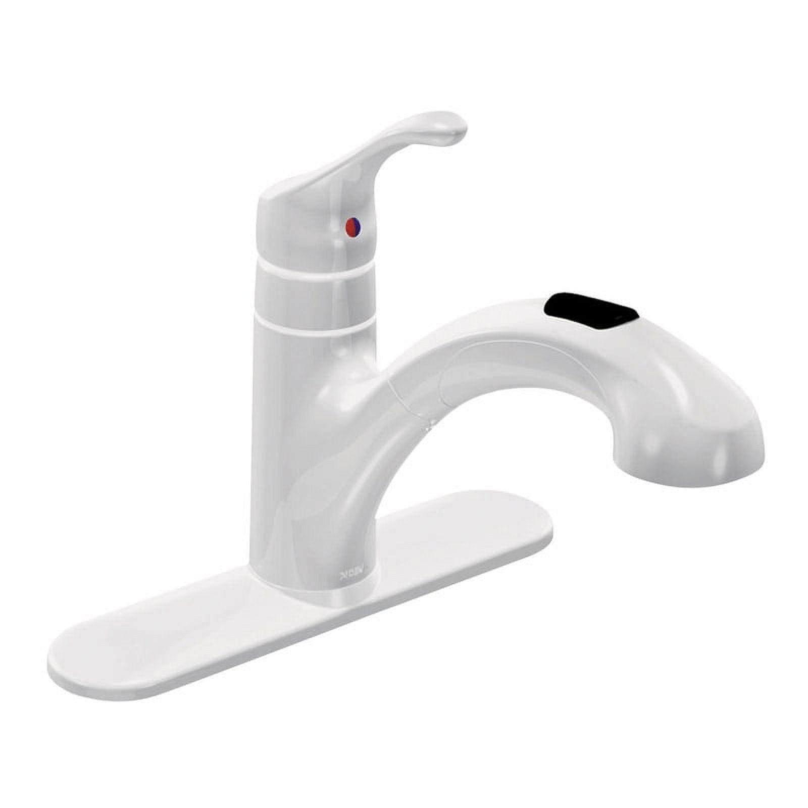 MOEN Renzo Spot Resist Stainless 9 in. H Pull Out Sprayer Kitchen Faucet with 360° Spout Swivel and PowerClean