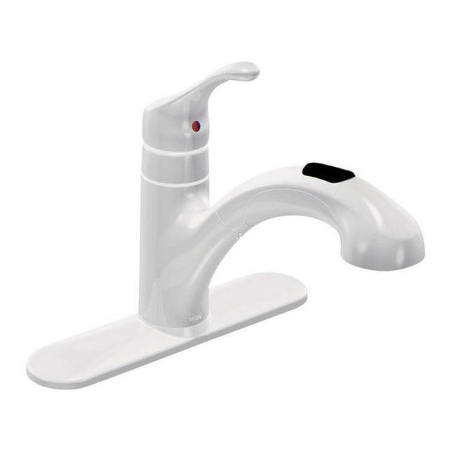 MOEN Renzo Spot Resist Stainless 9 in. H Pull Out Sprayer Kitchen Faucet with 360° Spout Swivel and PowerClean
