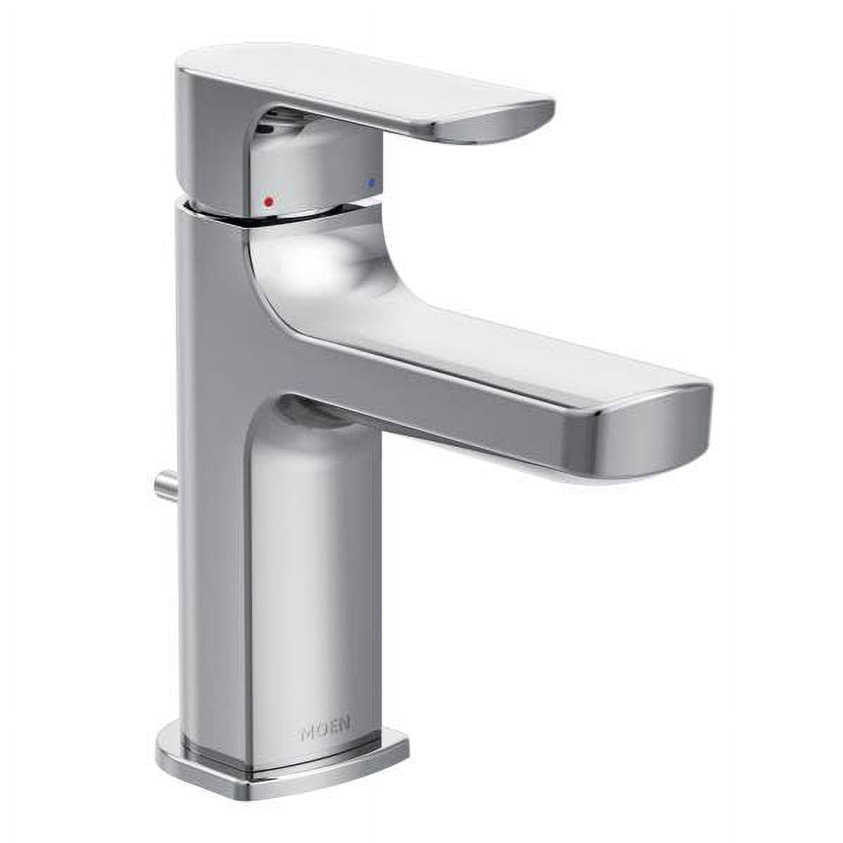 Chrome Single Handle Modern Bathroom Faucet with Drain Assembly