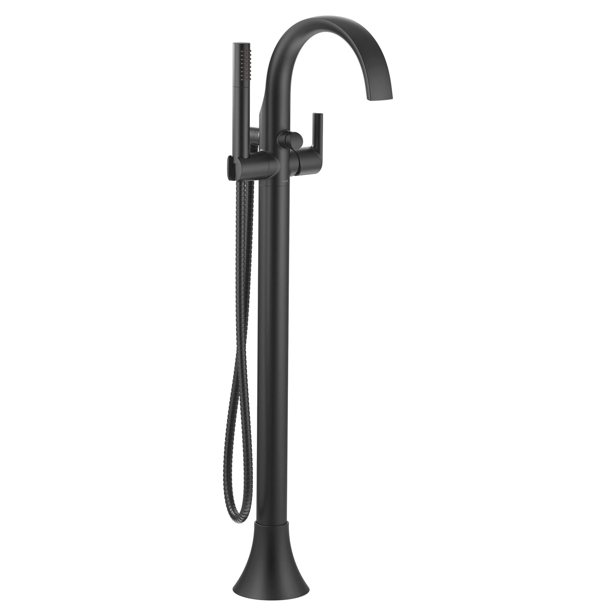 Doux Single Handle Floor Mounted Freestanding Tub Filler with Handshower