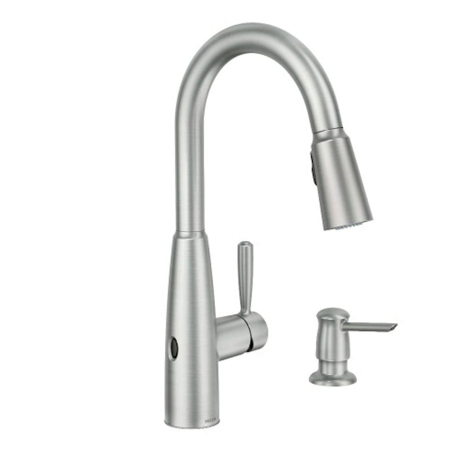 Stainless Steel Motion Sensing Pull-Down Kitchen Faucet with Soap Dispenser