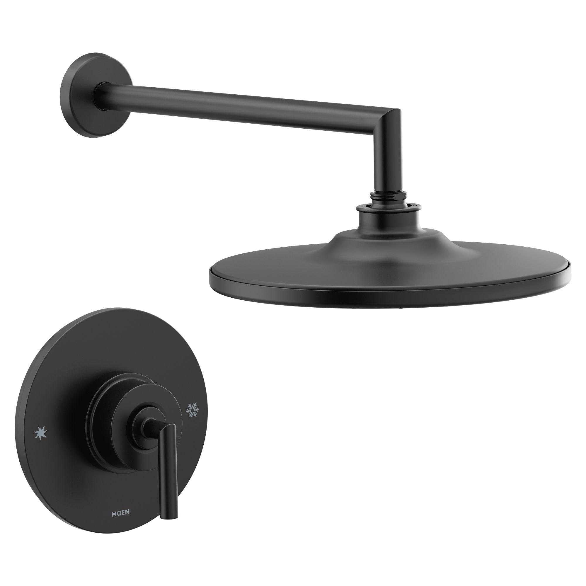 Matte Black 10-Inch Modern Rain Shower Trim Kit