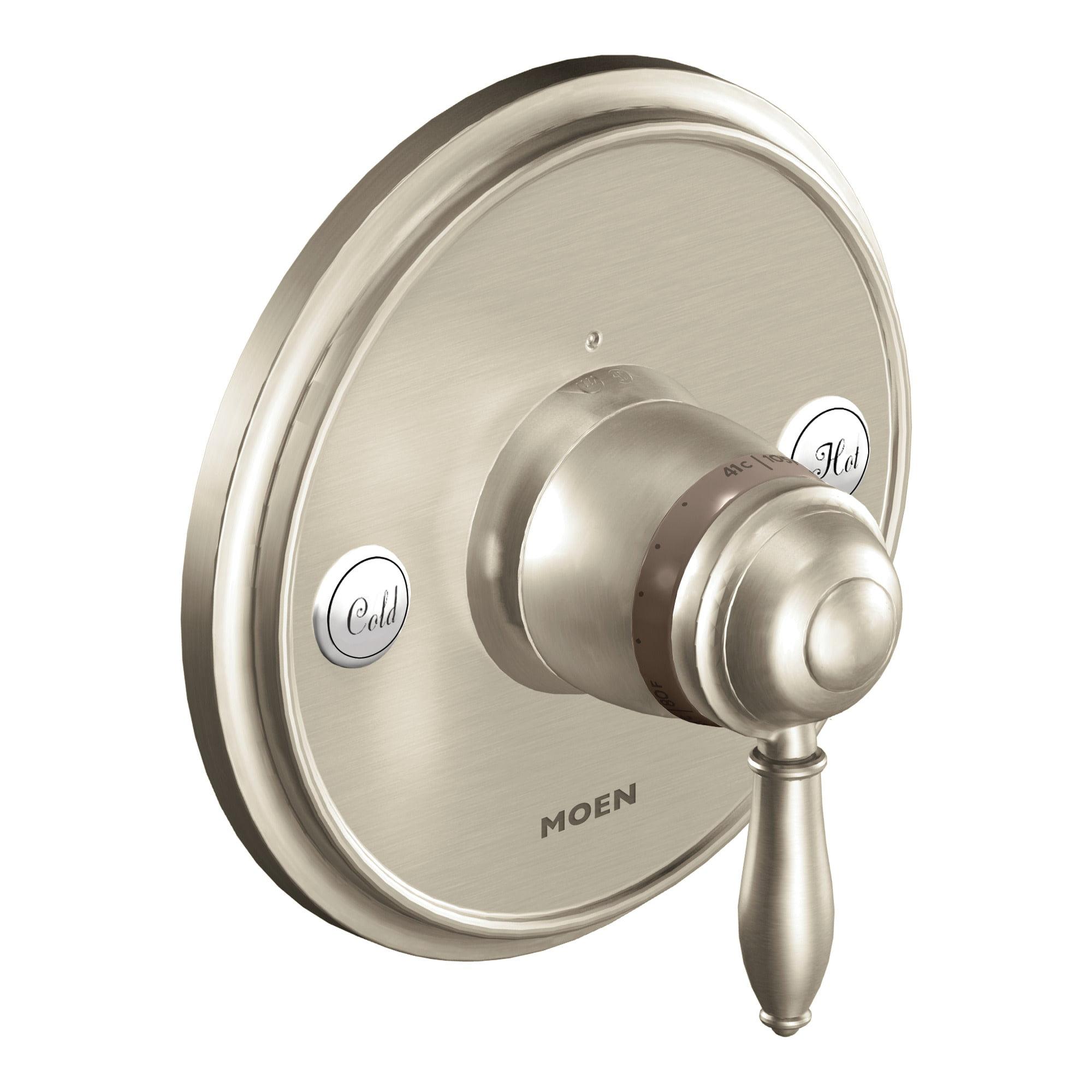 Brushed Nickel Wall-Mounted Thermostatic Valve Trim