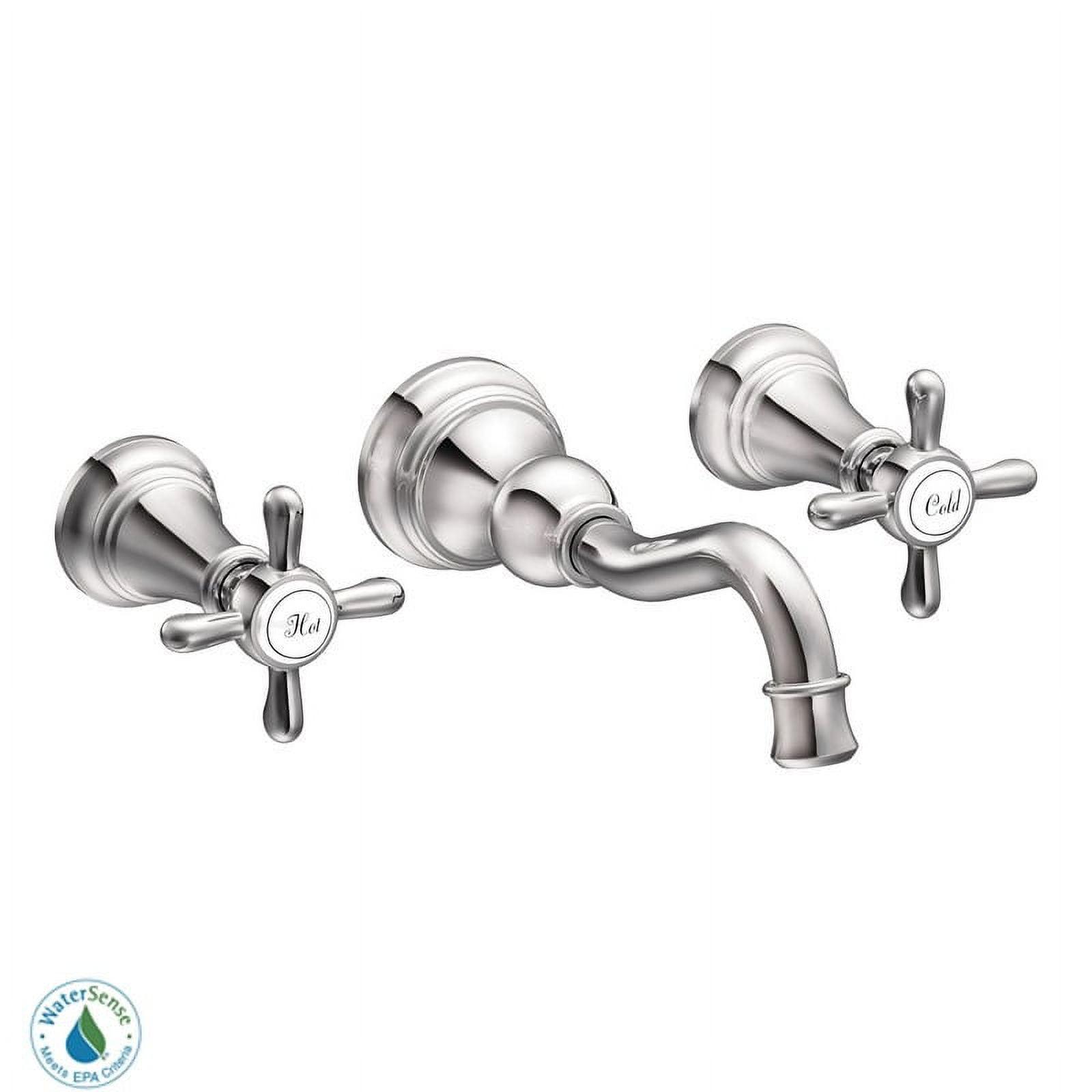 Elegant Polished Nickel 2-Handle Widespread Wall-Mount Bathroom Faucet