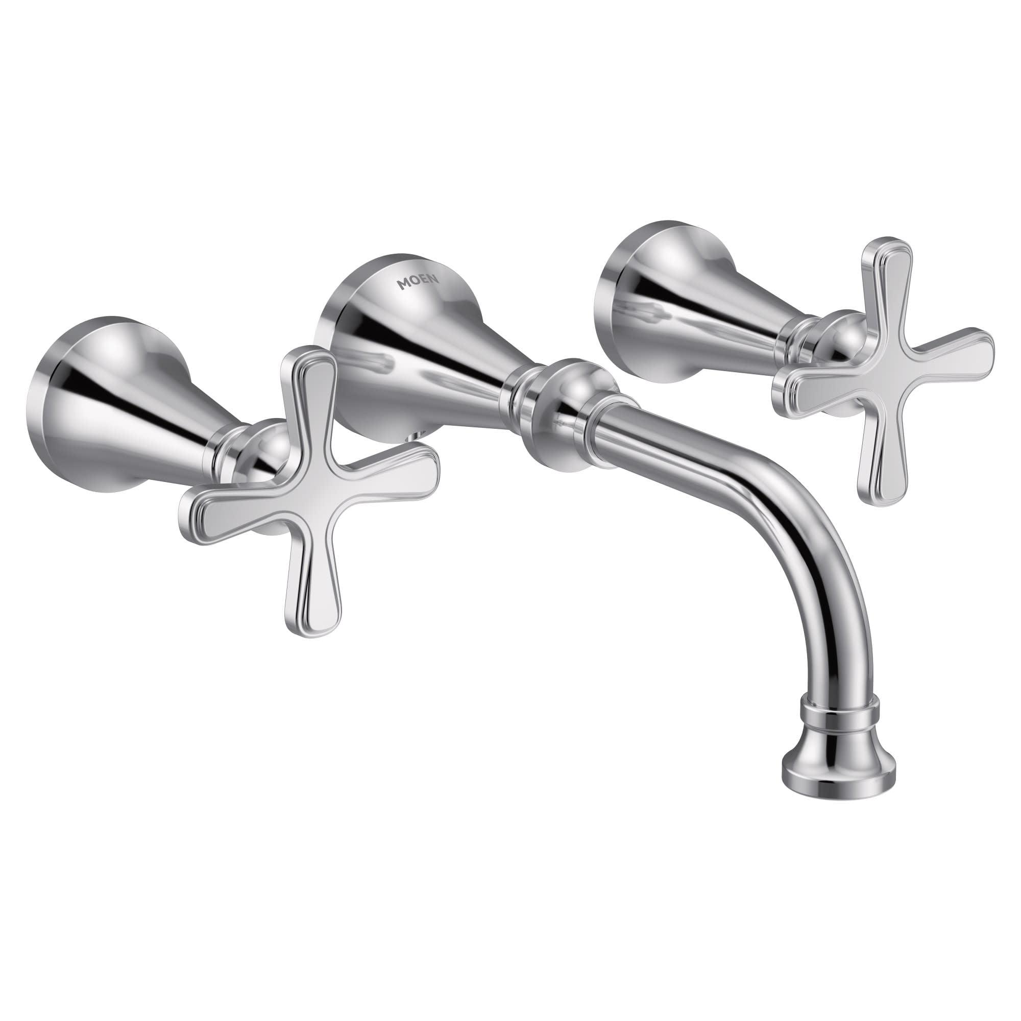 Elegant Colinet Chrome Wall-Mounted Widespread Bathroom Faucet